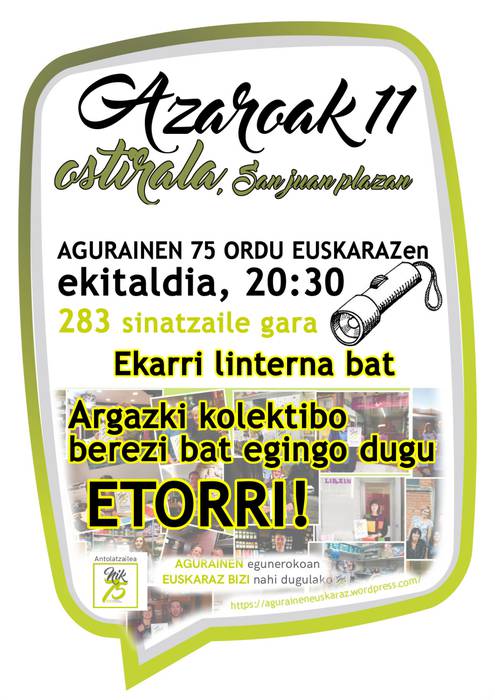 Agurainen 75 Orduz Euskaraz