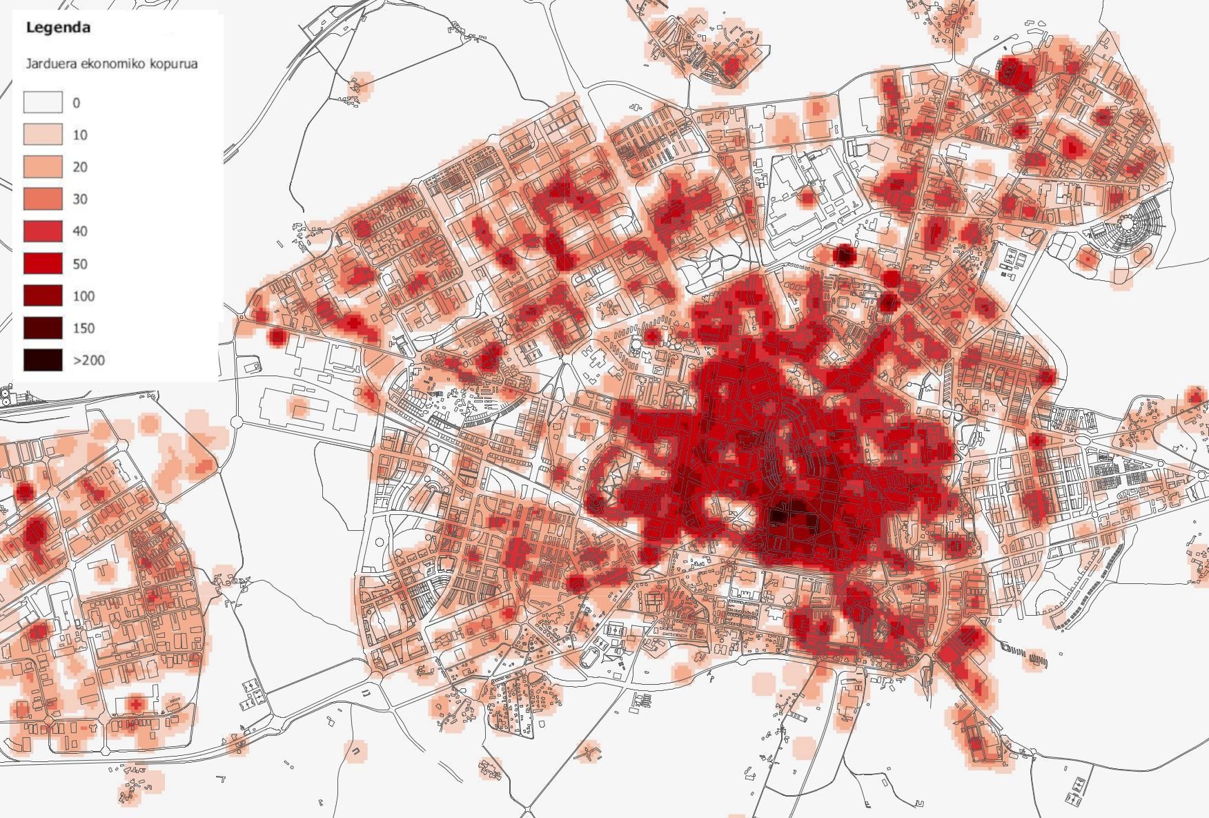 Gasteizko geografiaren eragina mugikortasunean (I): jarduera ekonomikoen banaketa