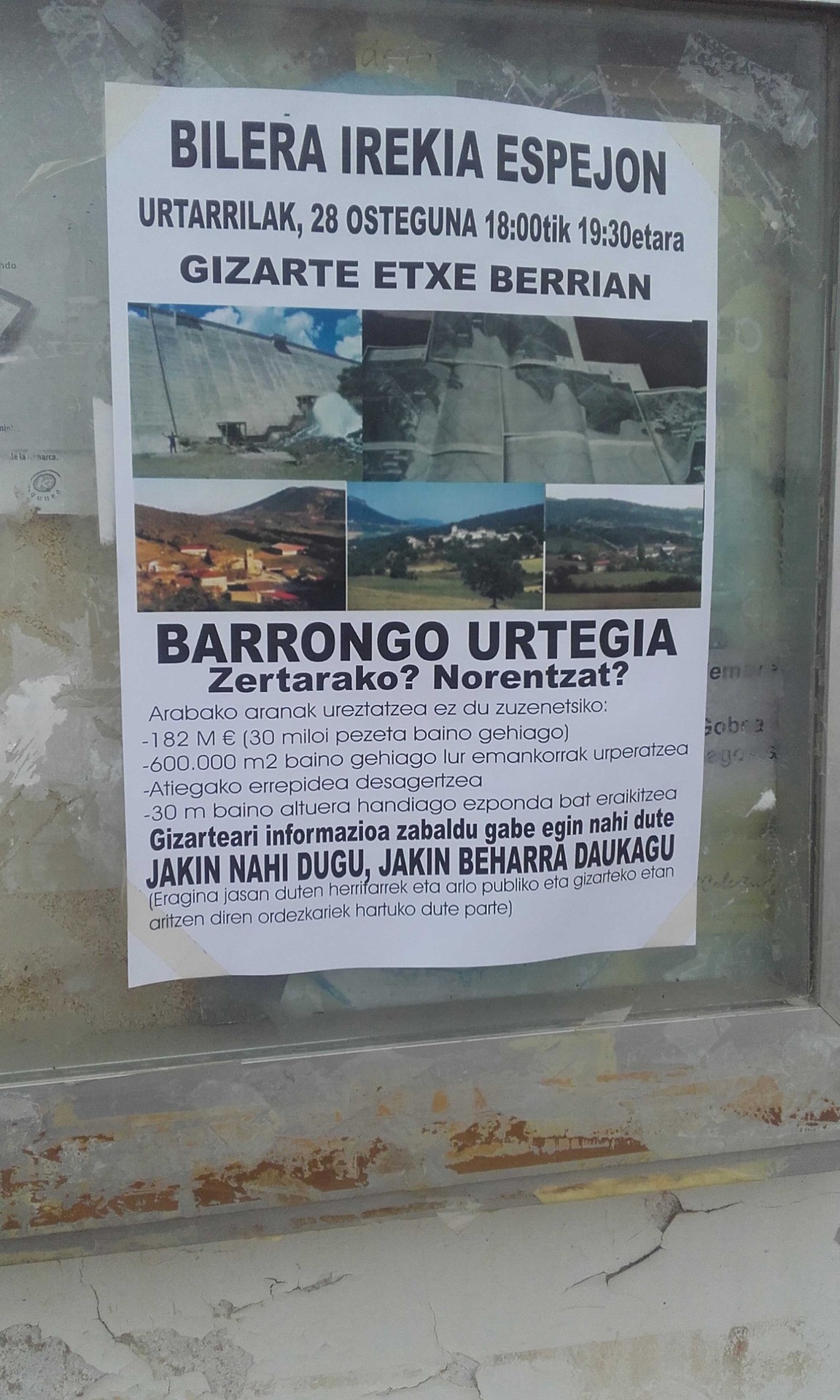 Barrongo urtegiaren proiektuak piztu du sua