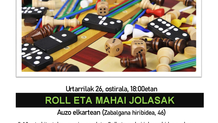 Roll eta mahai jolasak