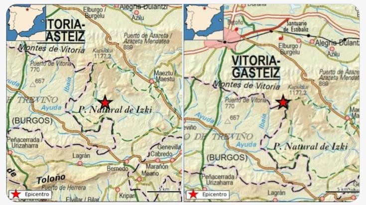 Araban bi lurrikara erregistratu dira goizaldean, Maeztun eta Trebiñun
