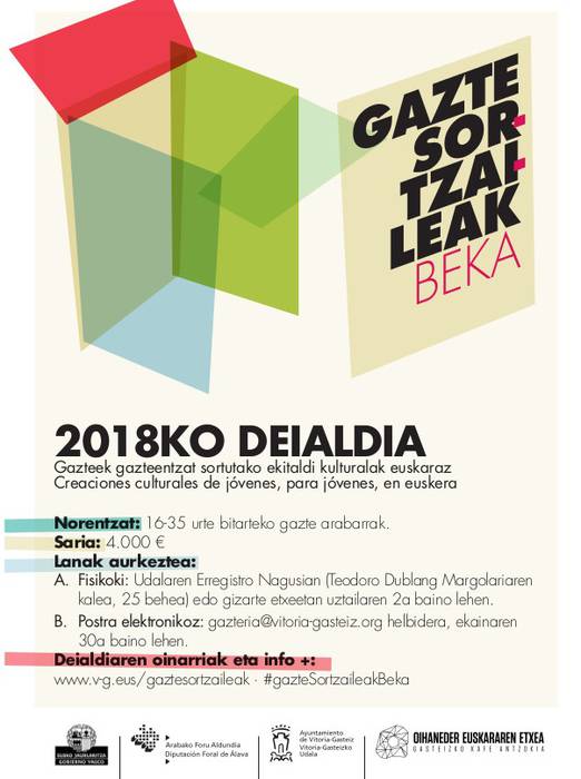 2018ko GAZTE SORTZAILEAK beka-deialdia, martxan