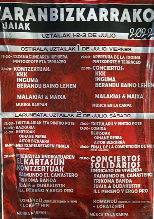 Aranbizkarrako jaiak, Inguma+Berandu baino lehen+Malakias eta Maixa