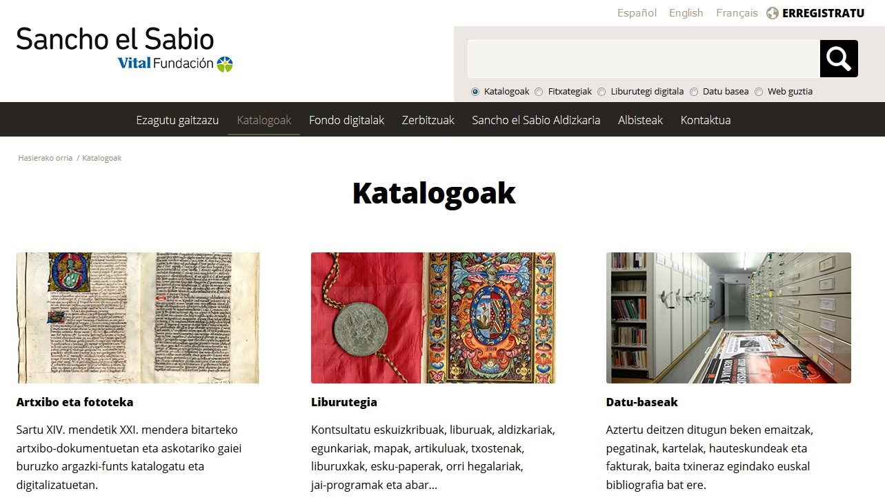 Bilaketa erraztu du Sancho El Sabio fundazioaren webgune berrituak
