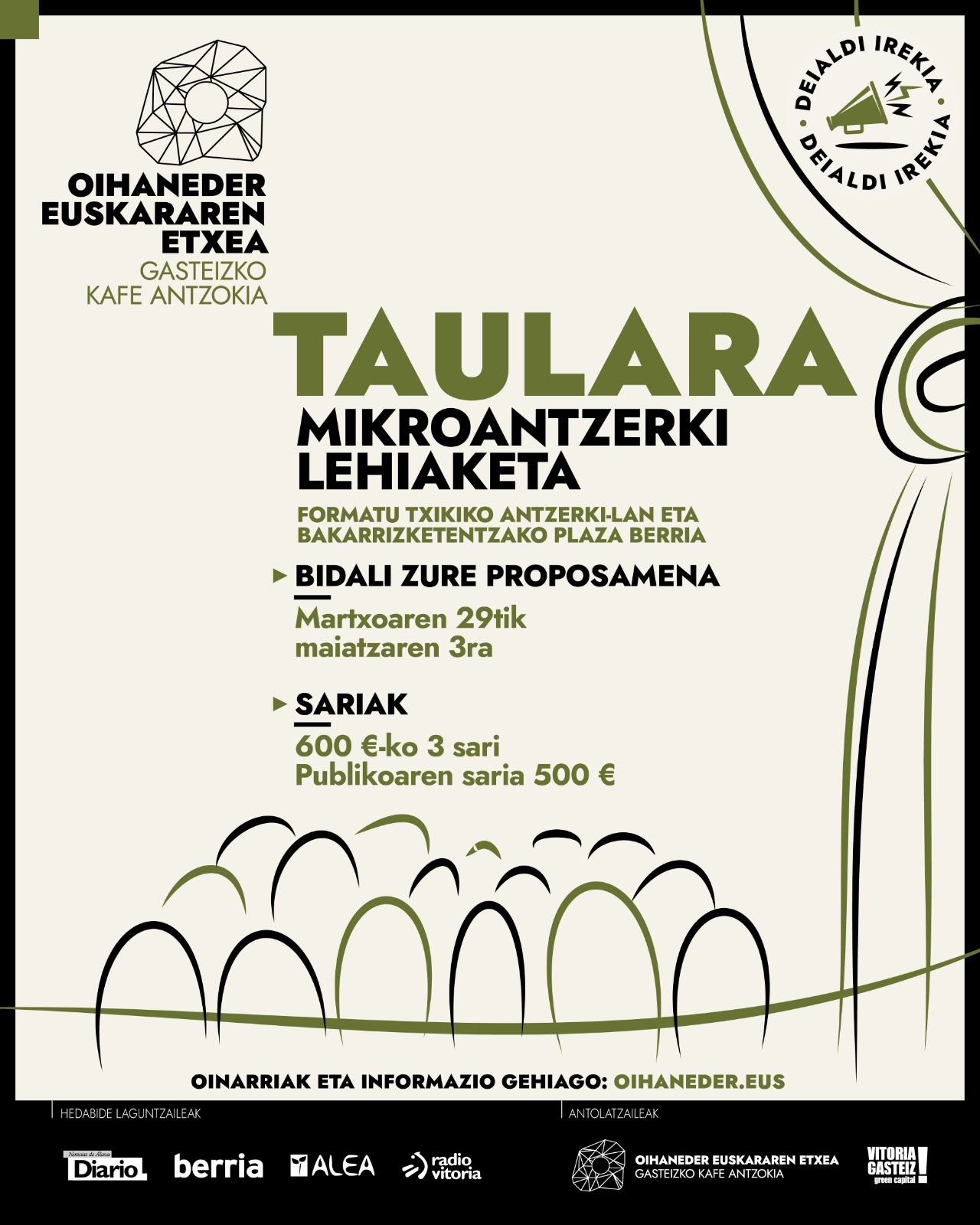 Martxan da Oihanederrek antolatutako 'Taulara' lehiaketa
