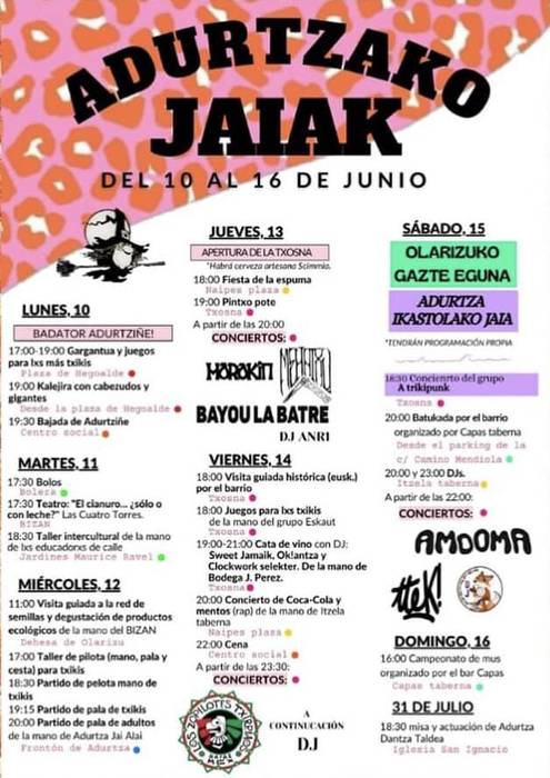 Adurtzako jaiak, bisita gidatua auzoan