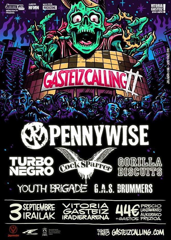 Pennywise, Cock Sparrer eta Turbo Negro 2016ko Gasteiz Calling jaialdian