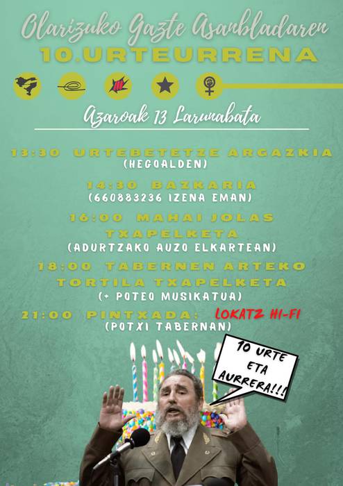 Olarizuko Gazte Asanbladaren 10 urteurrena