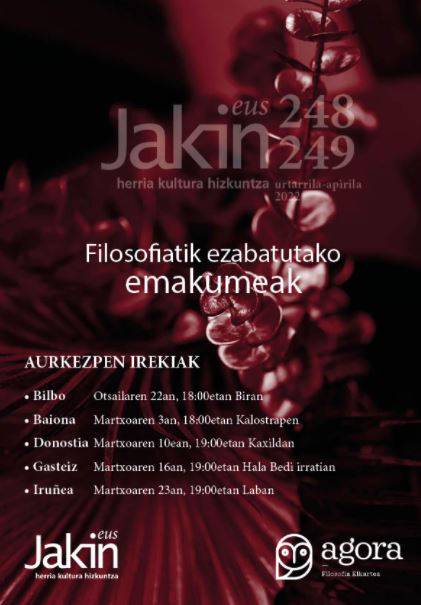'Jakin: filosofiatik ezabatutako emakumeak'