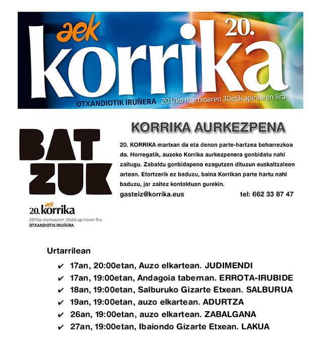 [AURKEZPENA] Zabalganako Korrika batzordea
