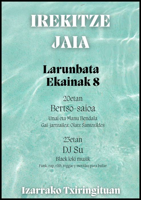 Izarrako Txiringitoaren irekiera eta bertso saioa