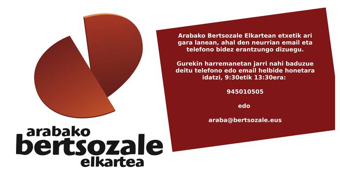 Arabako Bertsozale Elkartean etxetik ari gara lanean