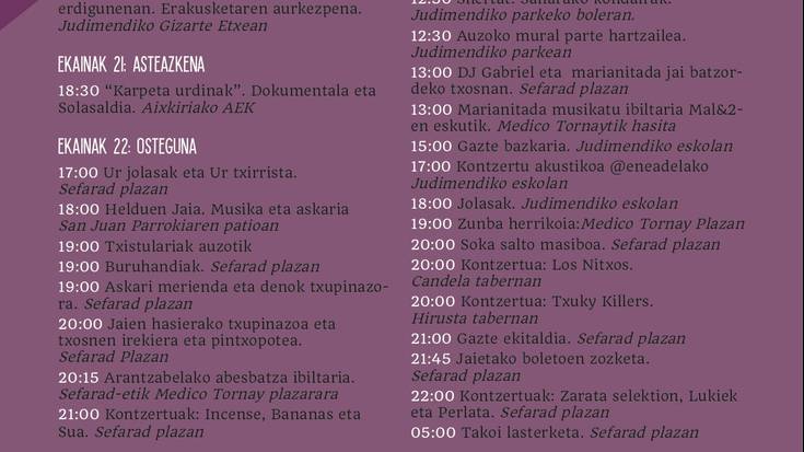 Judimendiko jaiak, 'Karpeta urdinak'