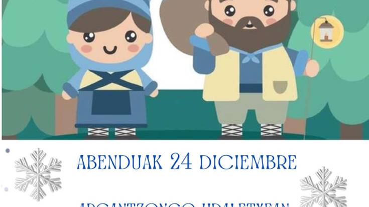 Olentzero eta Mari Domingiren bisita Argantzonen