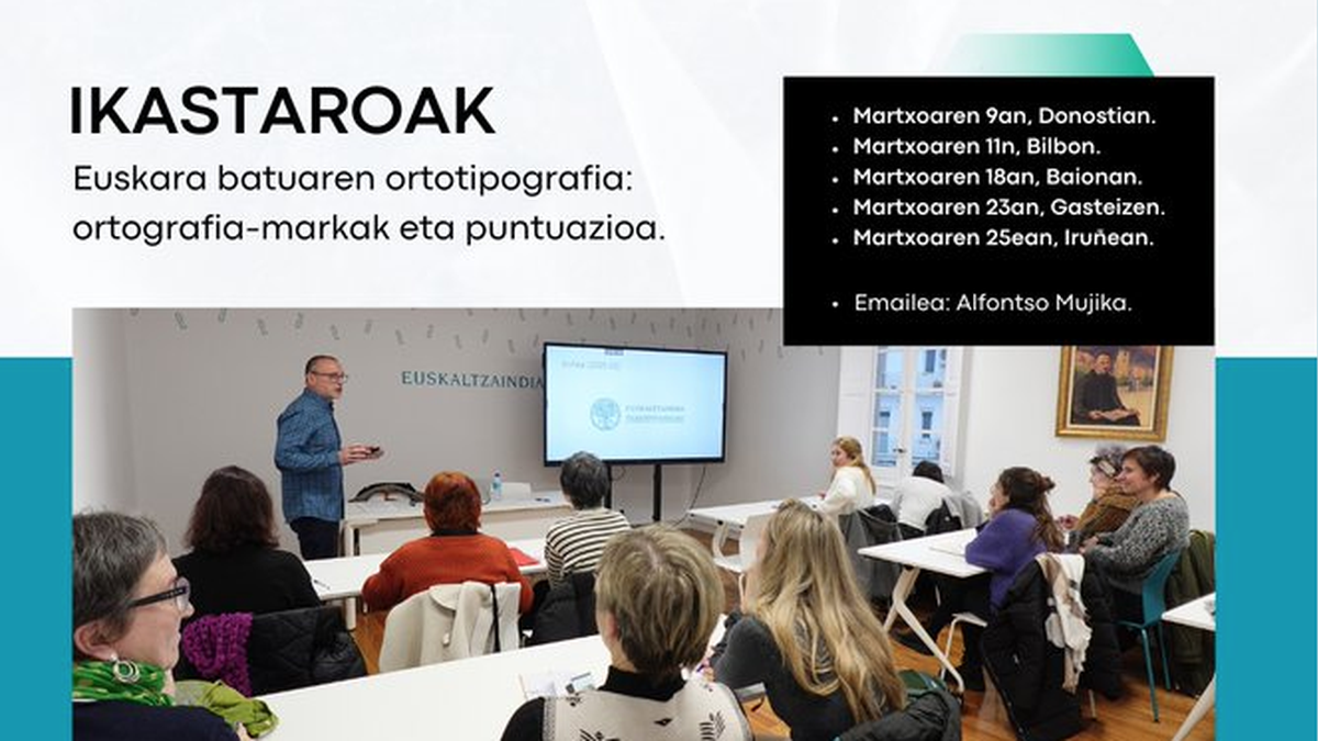 Euskara batuaren ortotipografia ikastaroa - Gasteiz - 2026-03-23 - Alea.eus