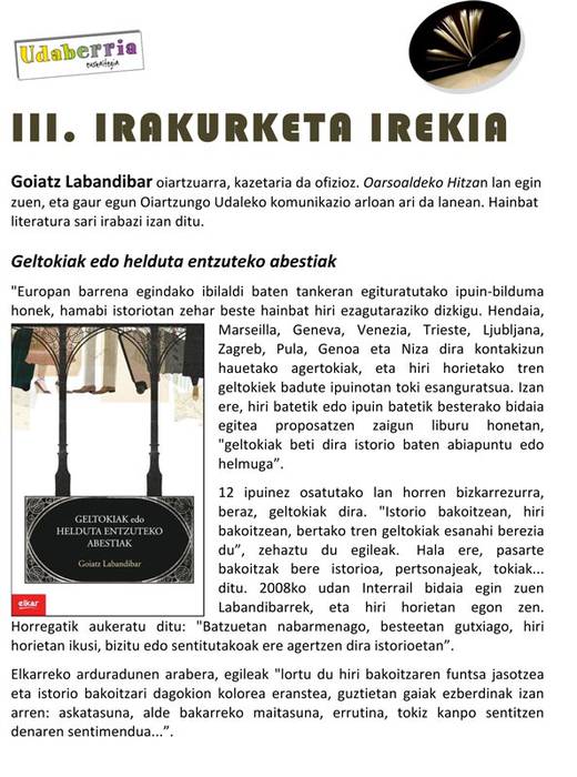 III. Irakurketa irekia