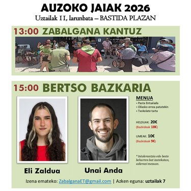 Zabalgana Kantuz+bertso bazkaria