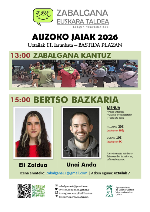 Zabalgana Kantuz+bertso bazkaria