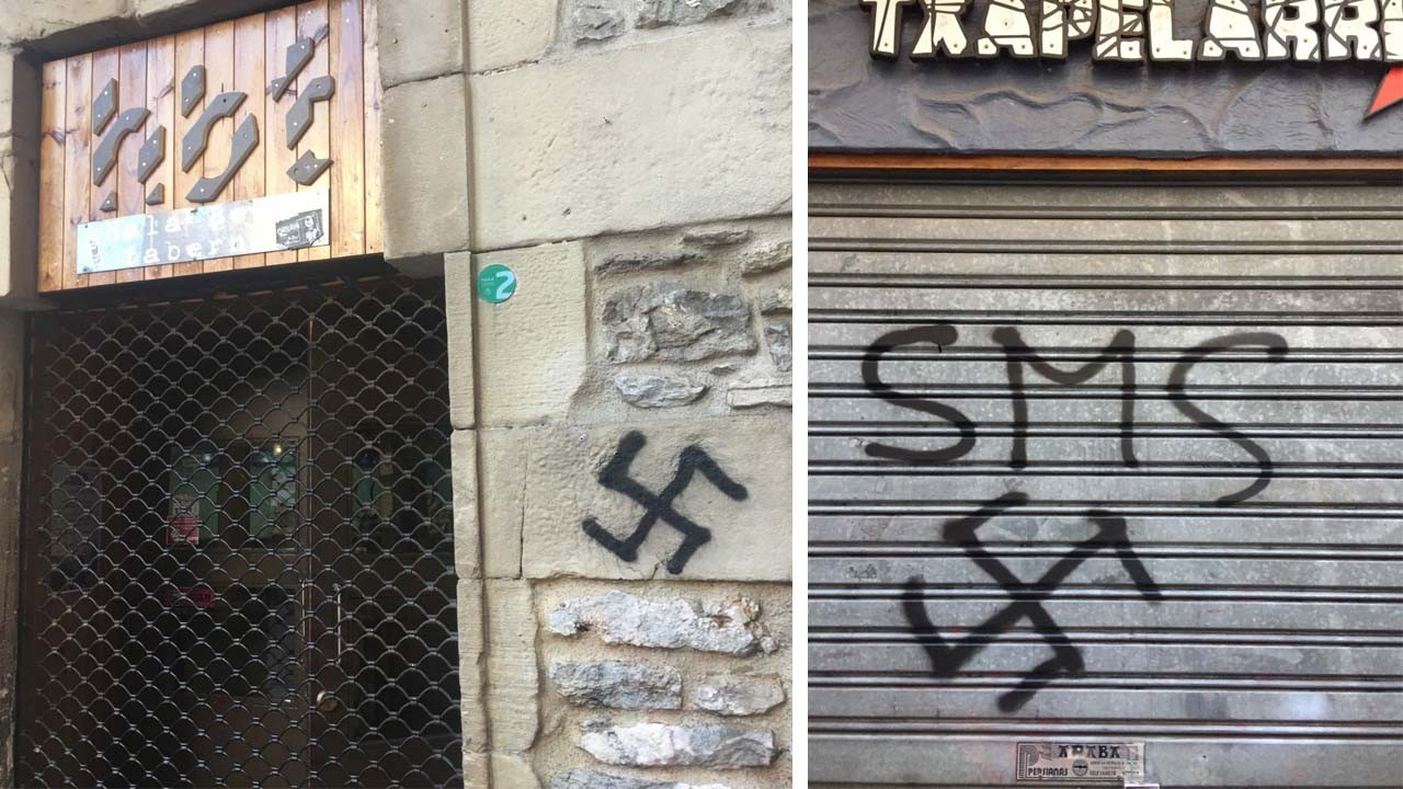 Margoketa naziak agertu dira berriro Alde Zaharrean