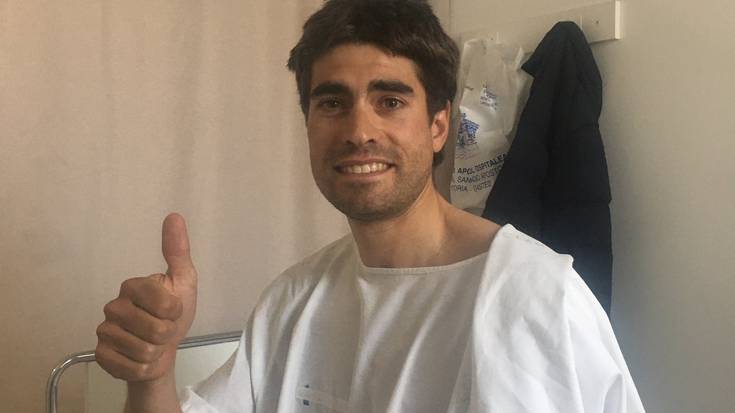 Mikel Landa eta beste txirrindulari bat kotxearekin harrapatu ditu gidari batek