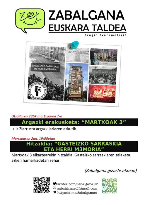 'Gasteizko sarraskia eta herri memoria'