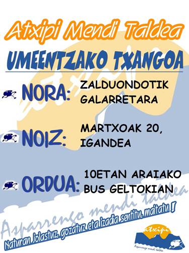Zaldundotik Galarretara, umeentzako mendi irteera