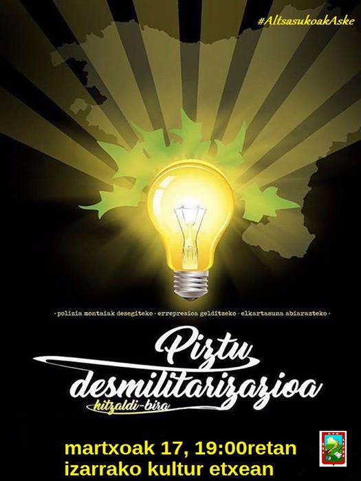 [HITZALDIA] 'Piztu desmilitarizazioa'