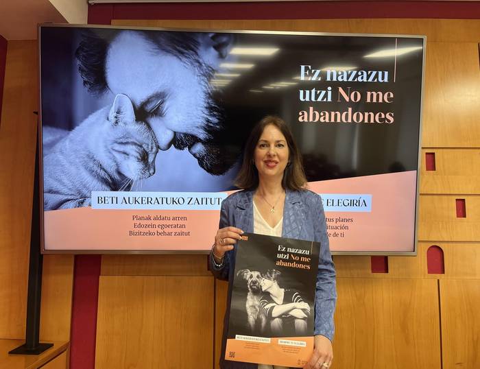 'Ez nazazu utzi' kanpaina abiatu du Gasteizko Udalak, animaliak abandonatzea saihesteko