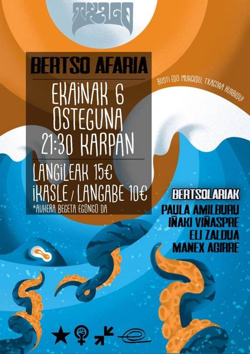 [TXAGOKO JAIAK] Bertso afaria, Paula Amilburu, Eli Zaldua, Iñaki Viñaspre eta Manex Agirre