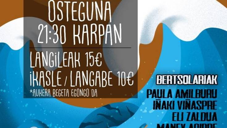 [TXAGOKO JAIAK] Bertso afaria, Paula Amilburu, Eli Zaldua, Iñaki Viñaspre eta Manex Agirre