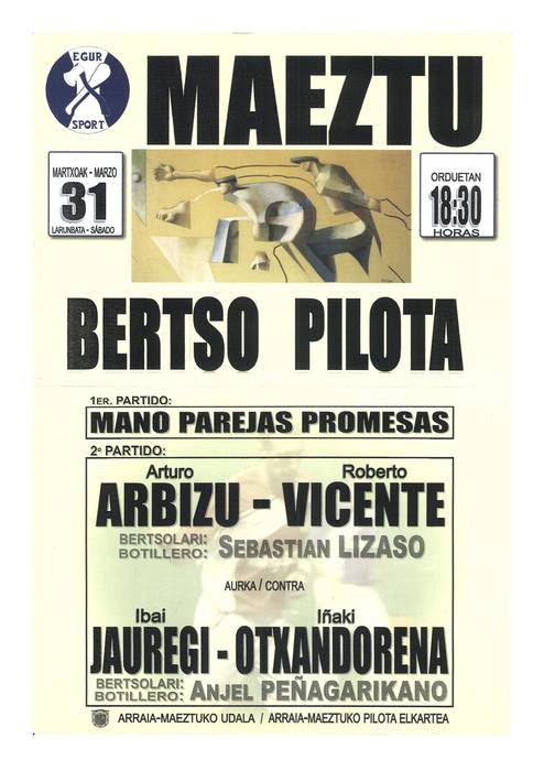 [BERTSO PILOTA] Lizaso eta Peñagarikano
