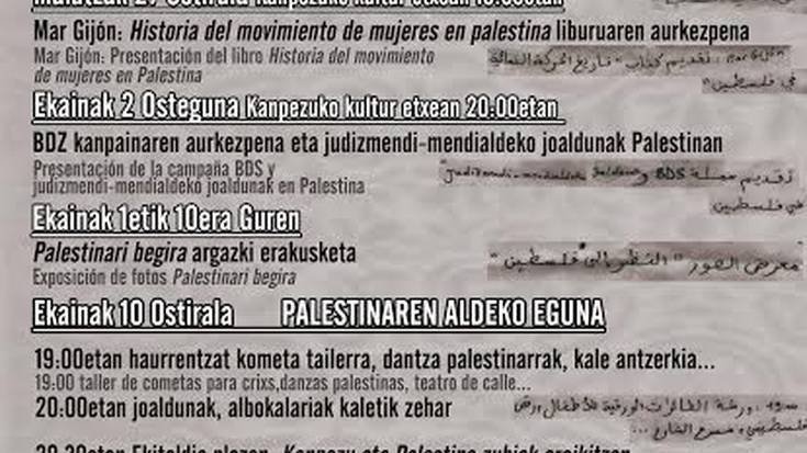 Palestinako egoeran sakontzeko jardunaldiak Kanpezun