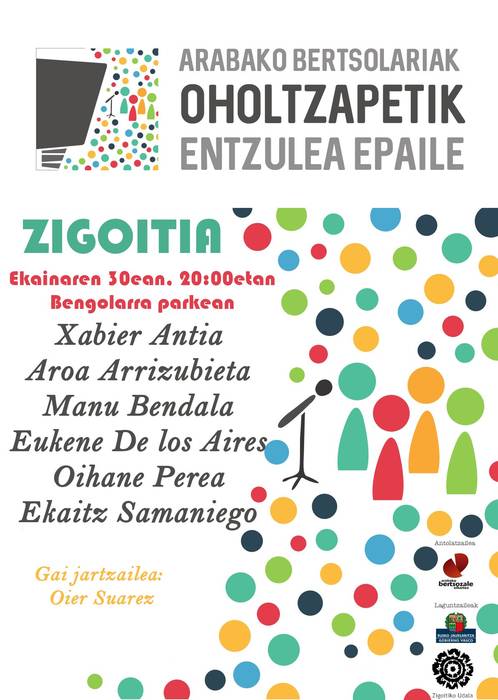 Arabako Bertsolariak Oholtzapetik Entzulea Epaile