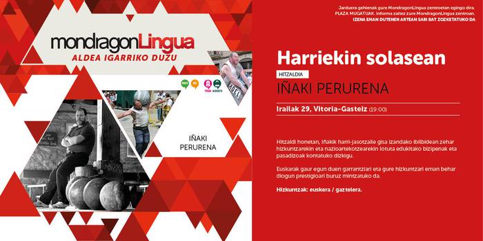 [HITZALDIA] 'Harriekin solasean' Iñaki Perurena