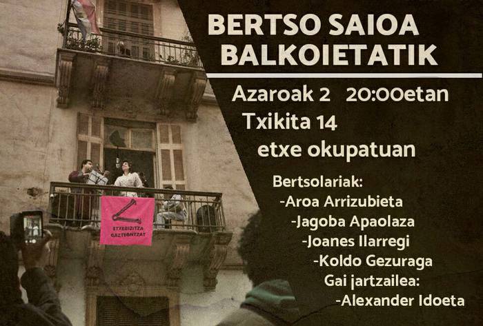 [BERTSOLARITZA] Bertso saioa balkoietatik