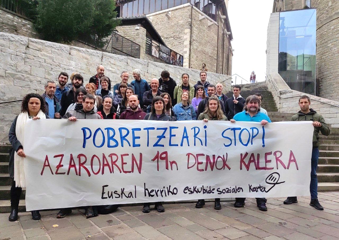 Aberastasuna banatzearen aldeko mobilizazioak deitu ditu Eskubide Sozialen Kartak