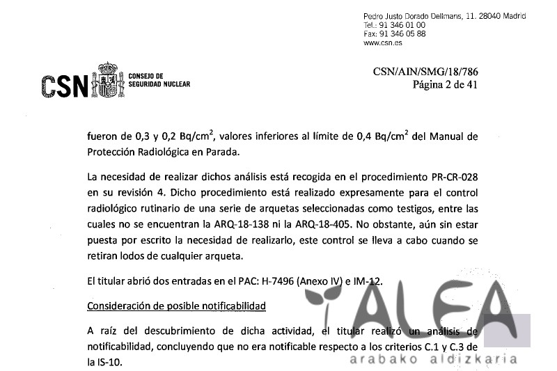 Zesio-137a aurkitu dute Garoñako bi estoldatan