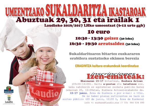 [IZENA EMATEKO EPEA] Umeentzako sukaldaritza ikastaroa 