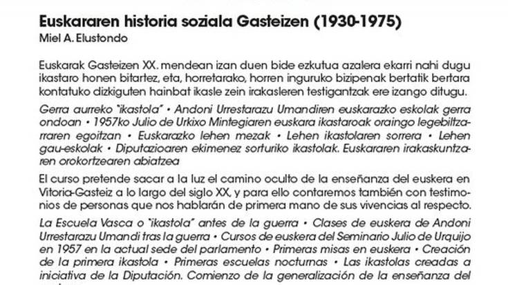 [IZENA EMATEA] 'Euskararen historia soziala Gasteizen (1930-1975)'