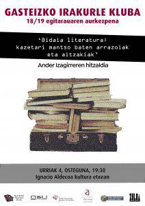 [IRAKURLE KLUBA] 'Bidaia literatura: kazetari mantso baten arrazoiak eta aitzakiak'