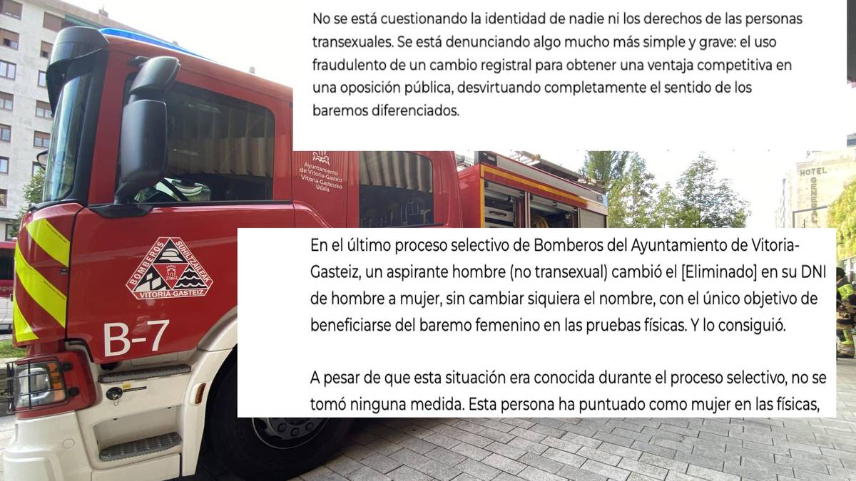 Iruzurrezko genero aldaketa bat salatu dute Gasteizko suhiltzaileen oposizioetan