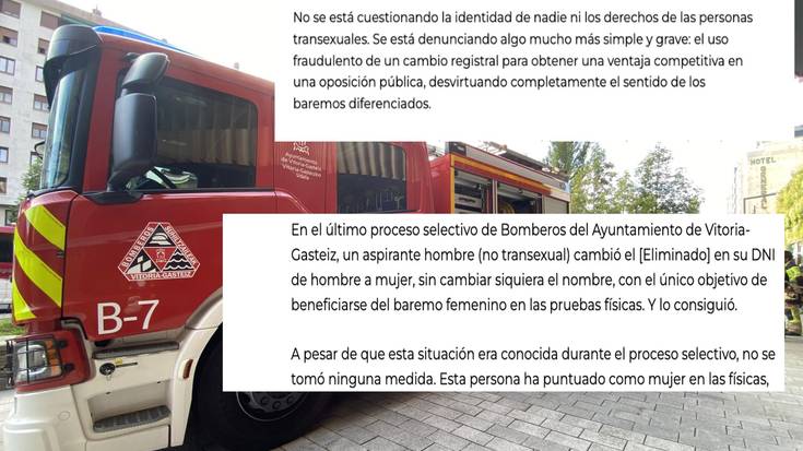 Iruzurrezko genero aldaketa bat salatu dute Gasteizko suhiltzaileen oposizioetan